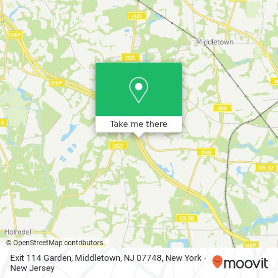 Mapa de Exit 114 Garden, Middletown, NJ 07748