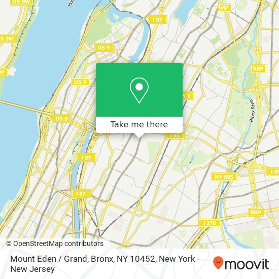 Mapa de Mount Eden / Grand, Bronx, NY 10452