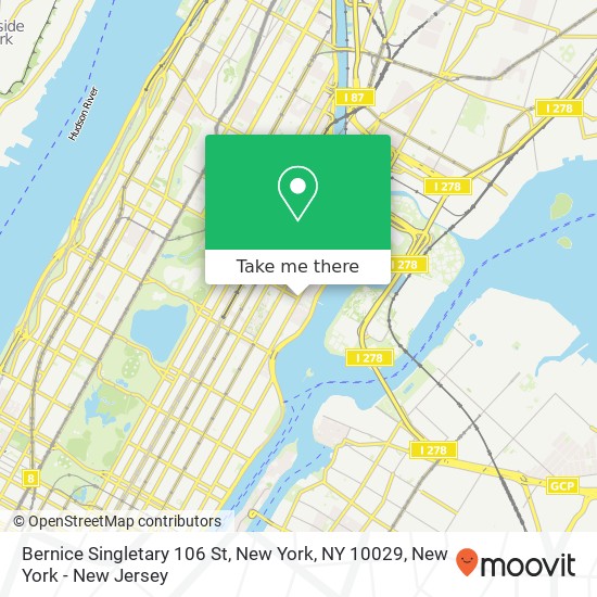 Bernice Singletary 106 St, New York, NY 10029 map