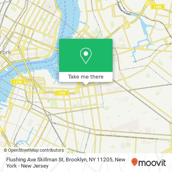 Flushing Ave Skillman St, Brooklyn, NY 11205 map