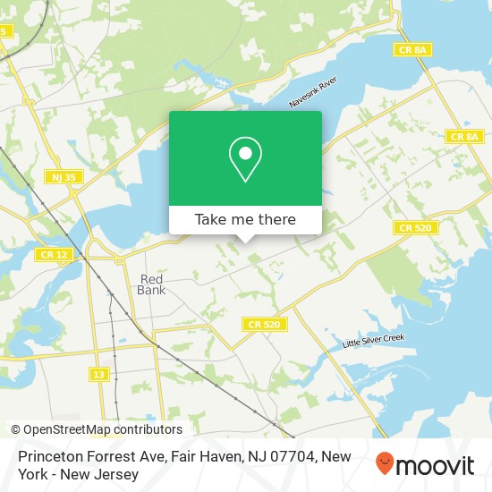 Mapa de Princeton Forrest Ave, Fair Haven, NJ 07704