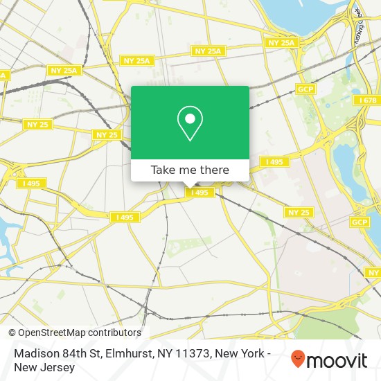 Mapa de Madison 84th St, Elmhurst, NY 11373