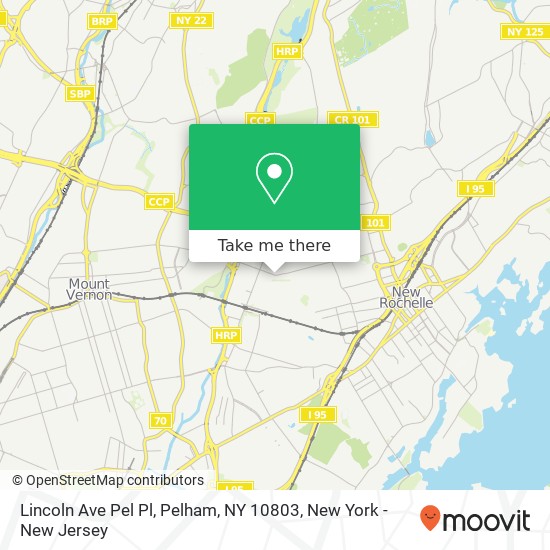 Mapa de Lincoln Ave Pel Pl, Pelham, NY 10803