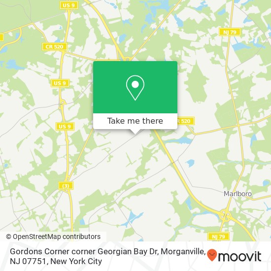 Gordons Corner corner Georgian Bay Dr, Morganville, NJ 07751 map