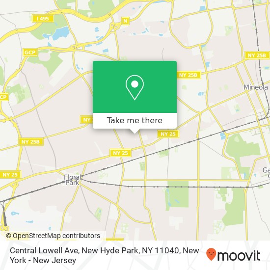 Mapa de Central Lowell Ave, New Hyde Park, NY 11040