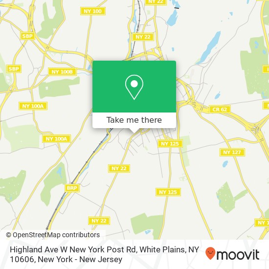 Mapa de Highland Ave W New York Post Rd, White Plains, NY 10606