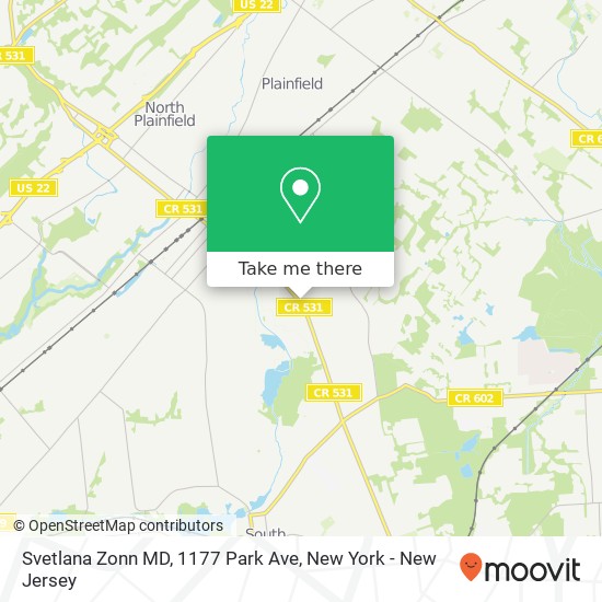 Mapa de Svetlana Zonn MD, 1177 Park Ave