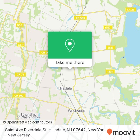 Mapa de Saint Ave Riverdale St, Hillsdale, NJ 07642