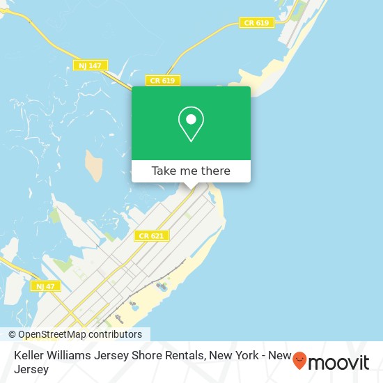 Keller Williams Jersey Shore Rentals map