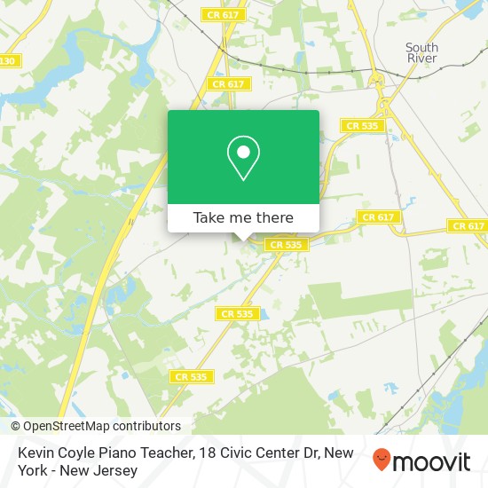 Mapa de Kevin Coyle Piano Teacher, 18 Civic Center Dr