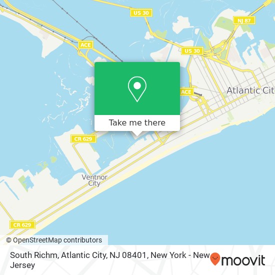 Mapa de South Richm, Atlantic City, NJ 08401