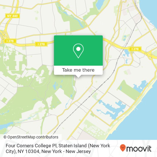 Mapa de Four Corners College Pl, Staten Island (New York City), NY 10304