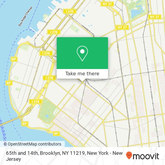 65th and 14th, Brooklyn, NY 11219 map