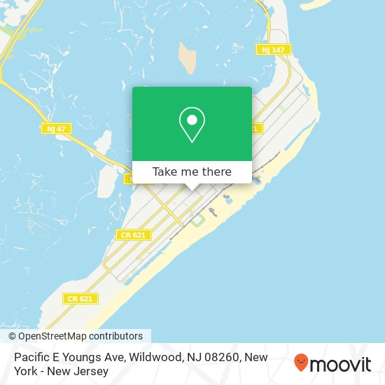 Mapa de Pacific E Youngs Ave, Wildwood, NJ 08260