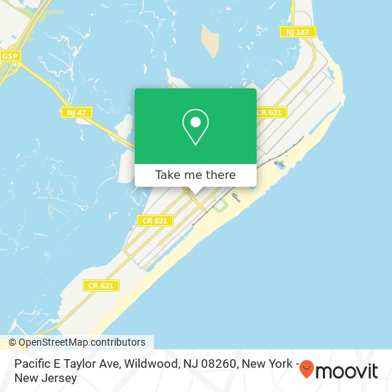 Mapa de Pacific E Taylor Ave, Wildwood, NJ 08260