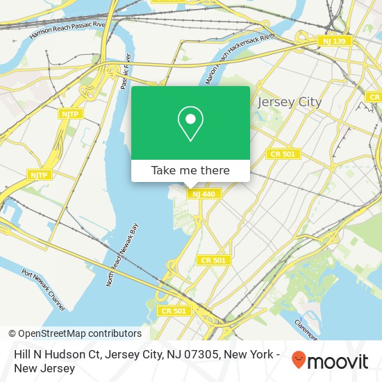 Mapa de Hill N Hudson Ct, Jersey City, NJ 07305