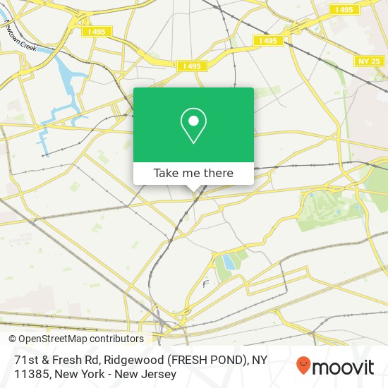 71st & Fresh Rd, Ridgewood (FRESH POND), NY 11385 map