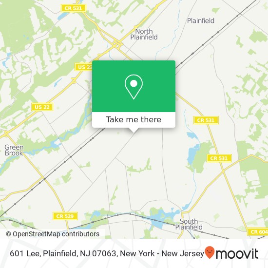 Mapa de 601 Lee, Plainfield, NJ 07063