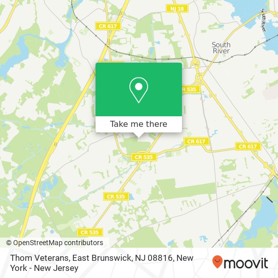 Mapa de Thom Veterans, East Brunswick, NJ 08816