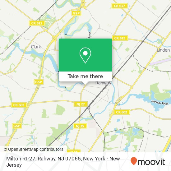 Mapa de Milton RT-27, Rahway, NJ 07065