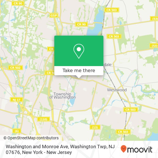 Washington and Monroe Ave, Washington Twp, NJ 07676 map