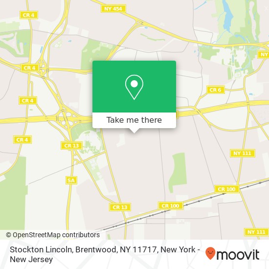 Mapa de Stockton Lincoln, Brentwood, NY 11717