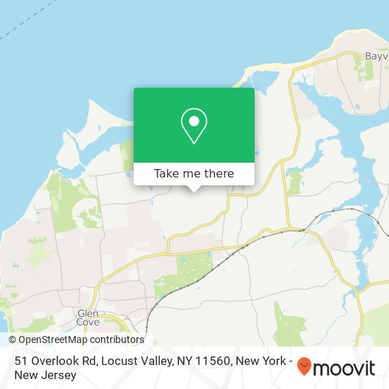 Mapa de 51 Overlook Rd, Locust Valley, NY 11560
