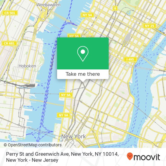 Mapa de Perry St and Greenwich Ave, New York, NY 10014