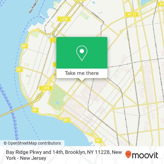 Mapa de Bay Ridge Pkwy and 14th, Brooklyn, NY 11228