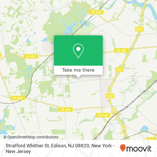 Mapa de Stratford Whittier St, Edison, NJ 08820