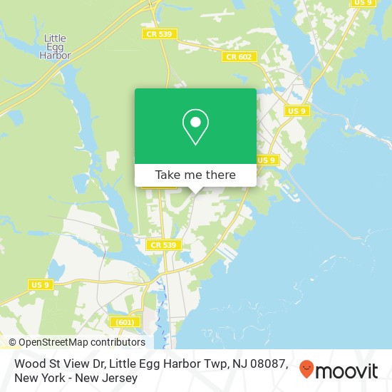 Mapa de Wood St View Dr, Little Egg Harbor Twp, NJ 08087
