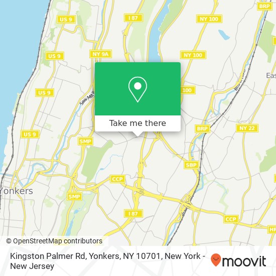 Mapa de Kingston Palmer Rd, Yonkers, NY 10701