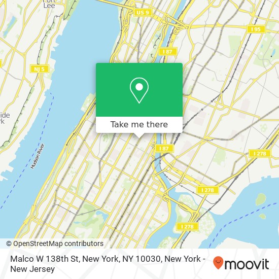 Malco W 138th St, New York, NY 10030 map