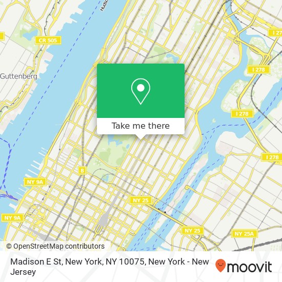 Madison E St, New York, NY 10075 map