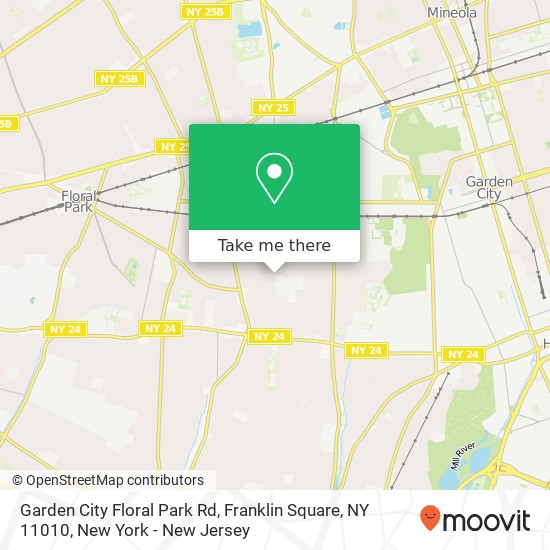 Mapa de Garden City Floral Park Rd, Franklin Square, NY 11010