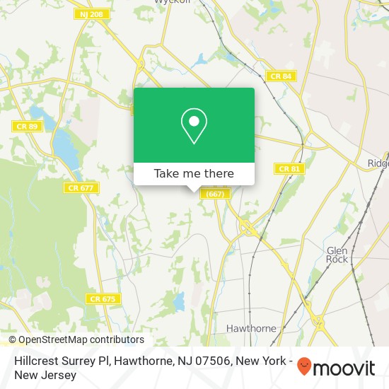Hillcrest Surrey Pl, Hawthorne, NJ 07506 map