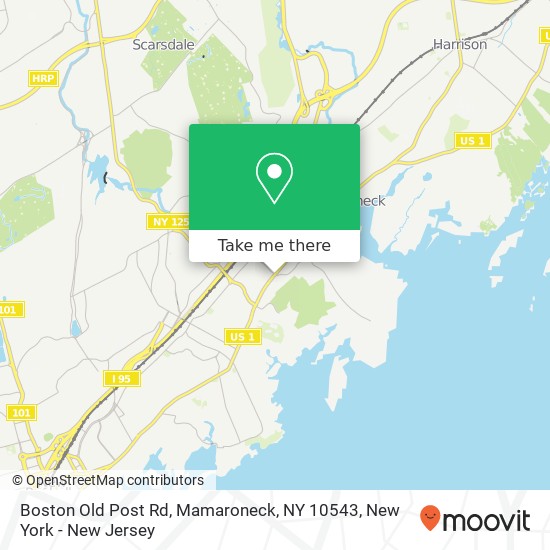 Mapa de Boston Old Post Rd, Mamaroneck, NY 10543