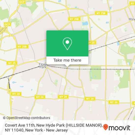 Mapa de Covert Ave 11th, New Hyde Park (HILLSIDE MANOR), NY 11040