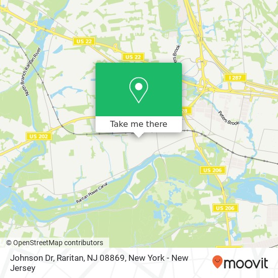Mapa de Johnson Dr, Raritan, NJ 08869