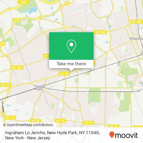 Mapa de Ingraham Ln Jericho, New Hyde Park, NY 11040