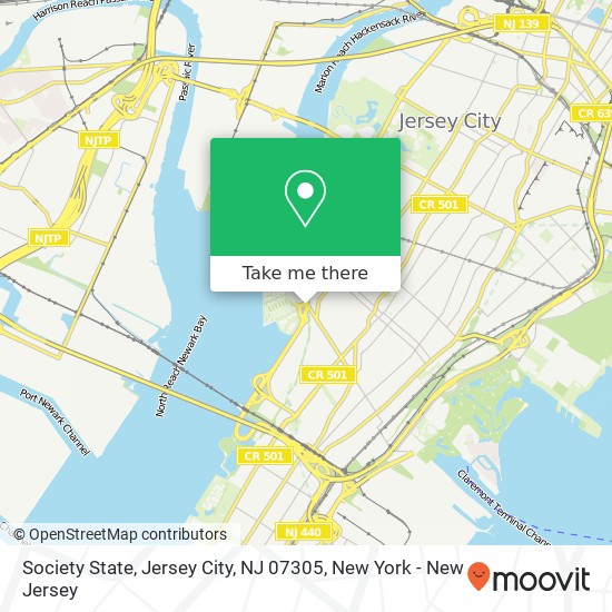 Mapa de Society State, Jersey City, NJ 07305