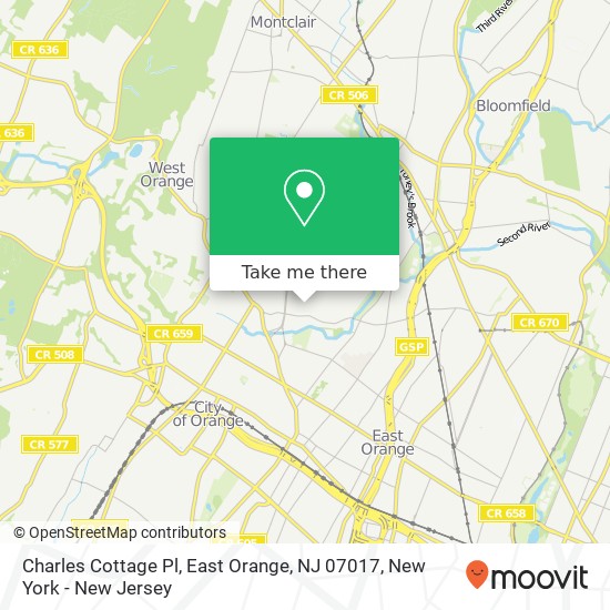 Charles Cottage Pl, East Orange, NJ 07017 map