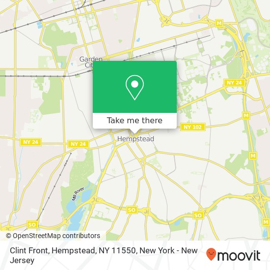 Mapa de Clint Front, Hempstead, NY 11550