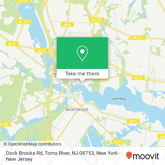 Mapa de Dock Brooks Rd, Toms River, NJ 08753