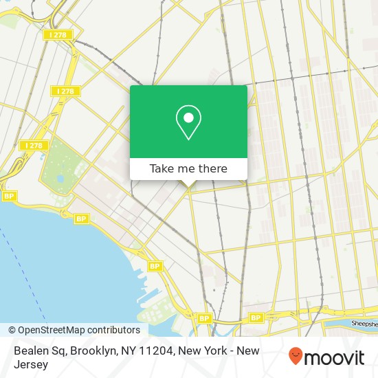 Mapa de Bealen Sq, Brooklyn, NY 11204