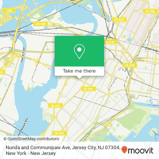 Mapa de Nunda and Communipaw Ave, Jersey City, NJ 07304