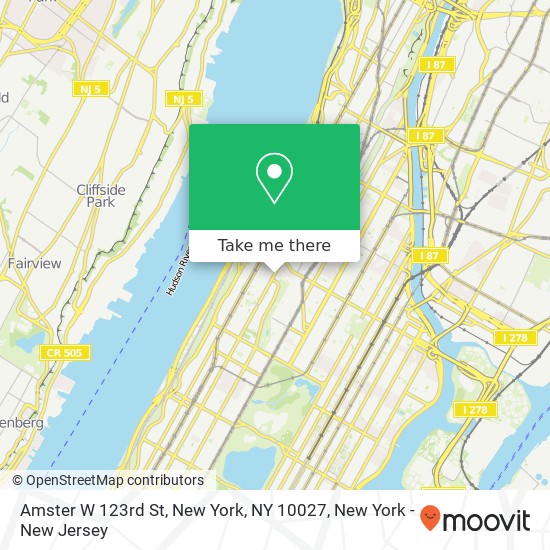Amster W 123rd St, New York, NY 10027 map