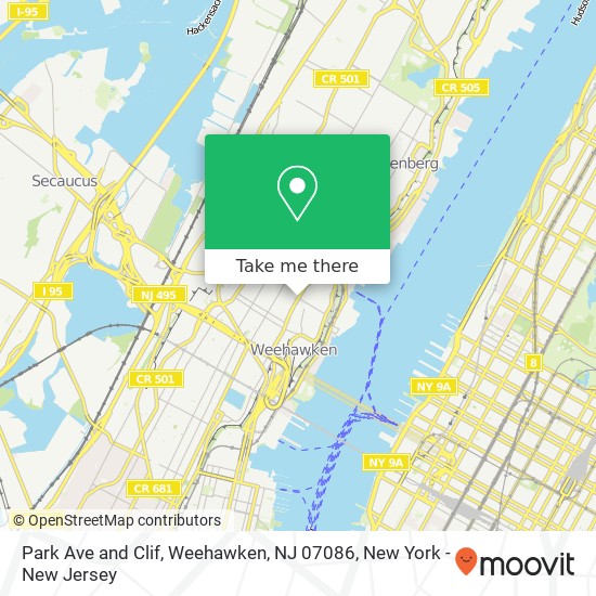 Park Ave and Clif, Weehawken, NJ 07086 map