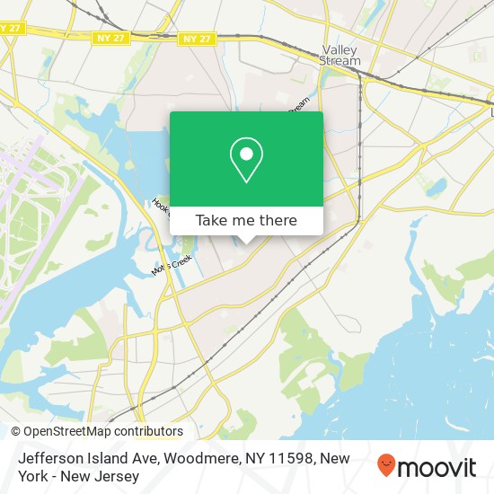 Mapa de Jefferson Island Ave, Woodmere, NY 11598