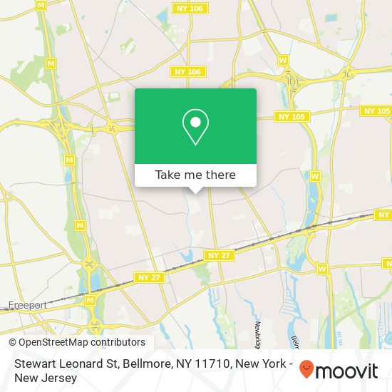 Mapa de Stewart Leonard St, Bellmore, NY 11710